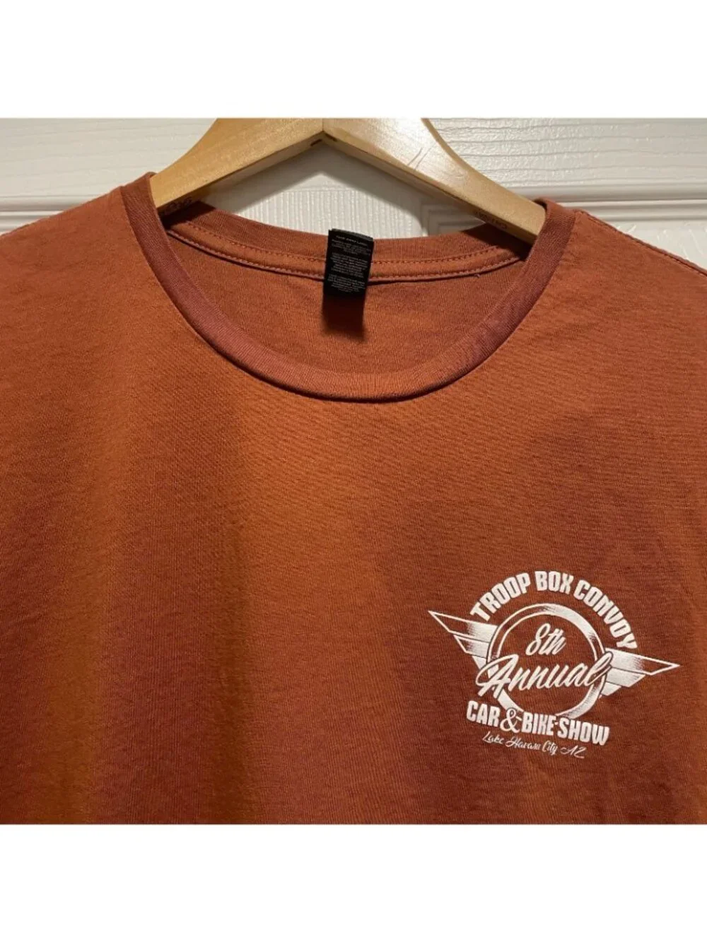Troop Box Convoy Graphic T-Shirt Men's Size 2XL Brown Vintage Car Bike Show Tee